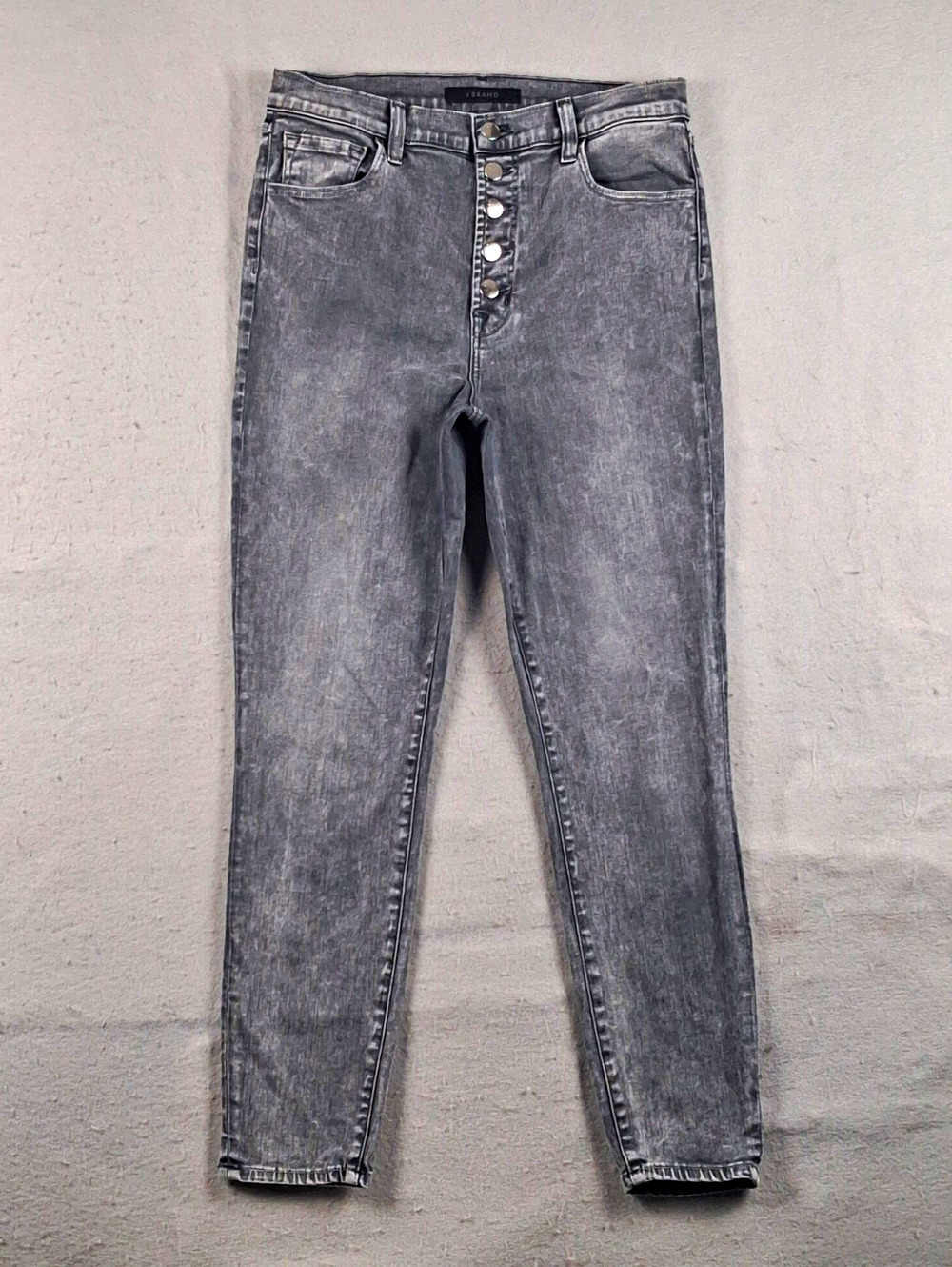 J Brand Lillie High Rise Skinny Jeans Hook Up Gray Button Fly Size 29 Womens
